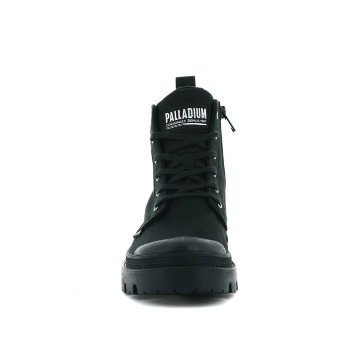 Bottes Palladium Pallabase Twill Femme Noir | FR GRJ864M